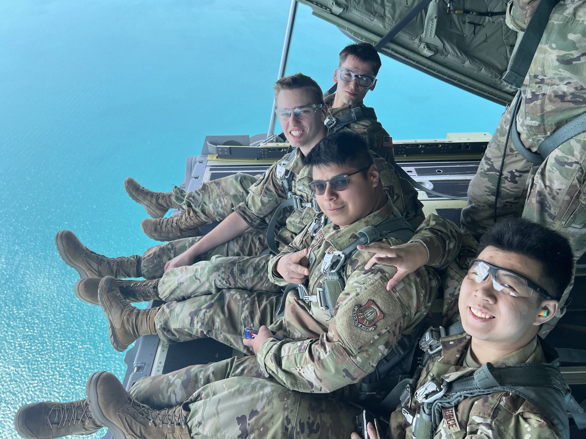 cadets ride in plane over Lake Michigan