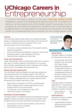 UChicago Careers in Entrepreneurship Brochure