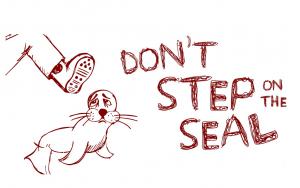 Don't step on the seal illustration
