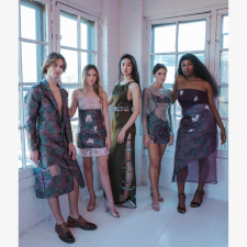 The collection Louis designed and crafted for the 2020 MODA Show alongside Cecilia Sheppard. Models (from left to right) are Brady Rider, Vivian Cavanaugh, Kelly Mu, Nina Myers, and Muna Ogechi. 